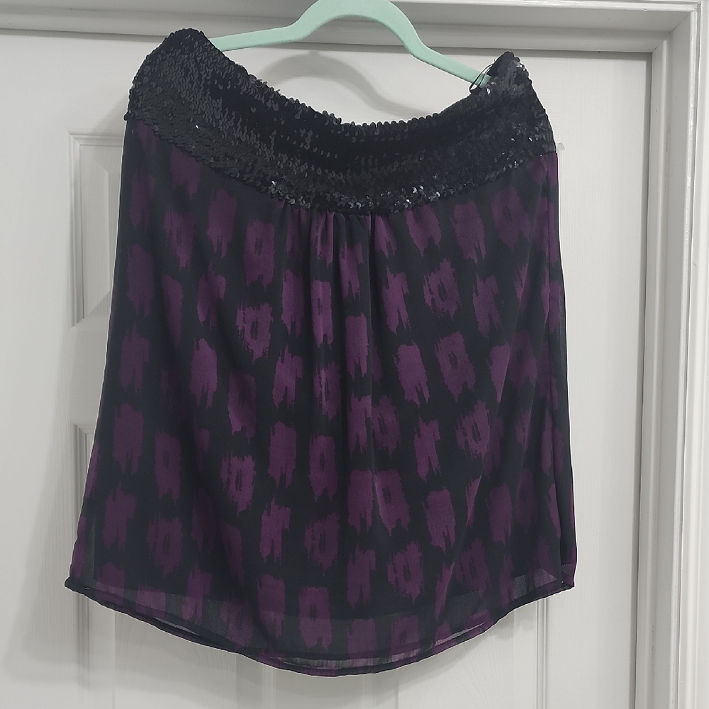 Elegant Black and Purple Women's Strapless blouse